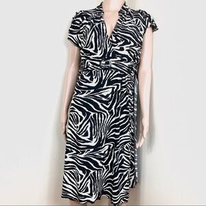 Cocomo women’s dress cow print Black white size L